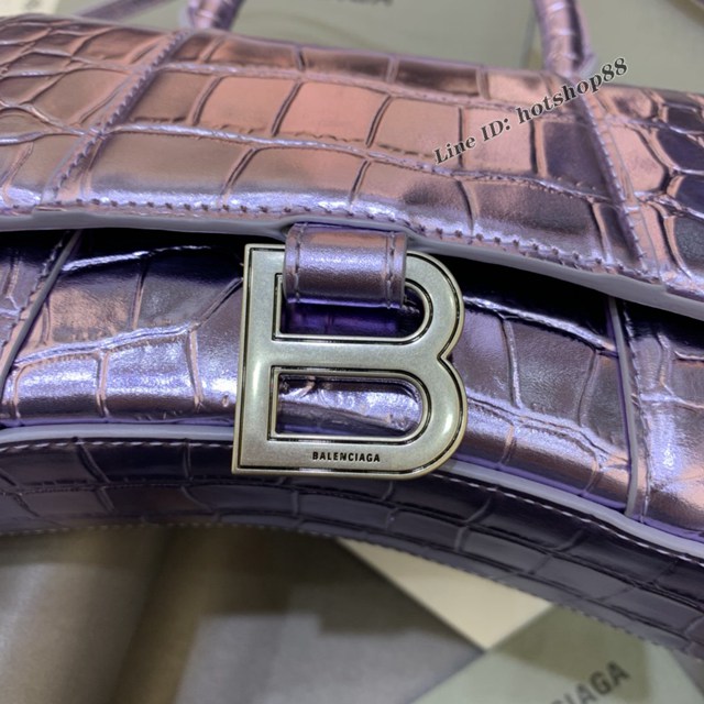 Balenciaga專櫃新款mini號手提肩背女包原單沙漏包 巴黎世家星紫色沙漏包 fyj1423